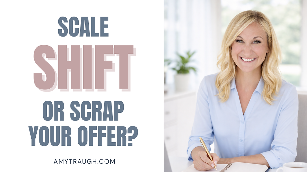 Scale, Shift, or Scrap Your Offer? Use This Framework to Decide with Confidence with Amy Traugh