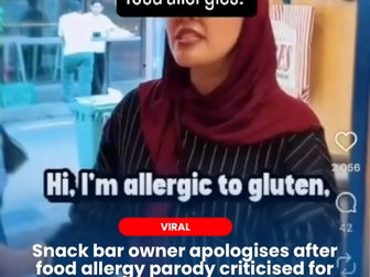 Snack Bar Owner Apologises After Food Allergy Parody Criticised for Insensitivity