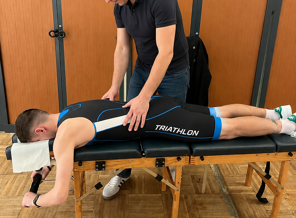 triathlète en soins chiropratique