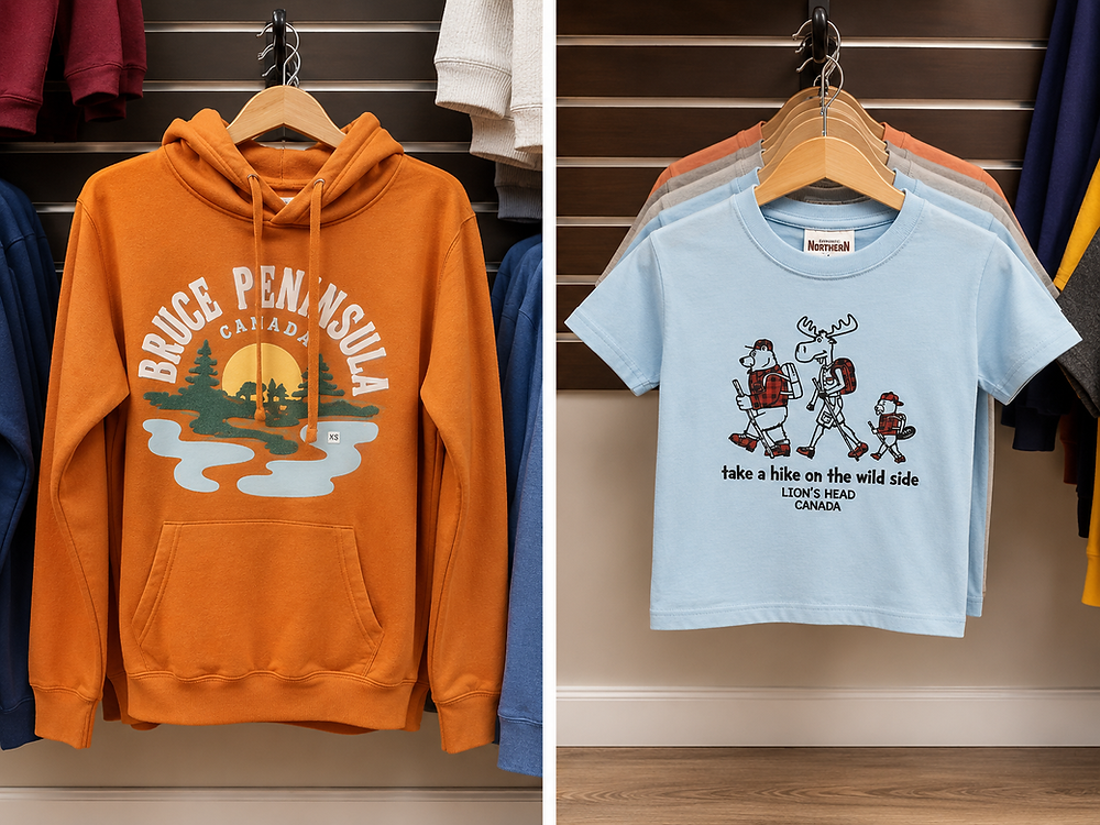 Browse unique gifts, Bruce Peninsula apparel, home décor, baby items, local coffee, handcrafted souvenirs, and Canadian-made products at The Shops at 84 Main in Lion's Head, Ontario.