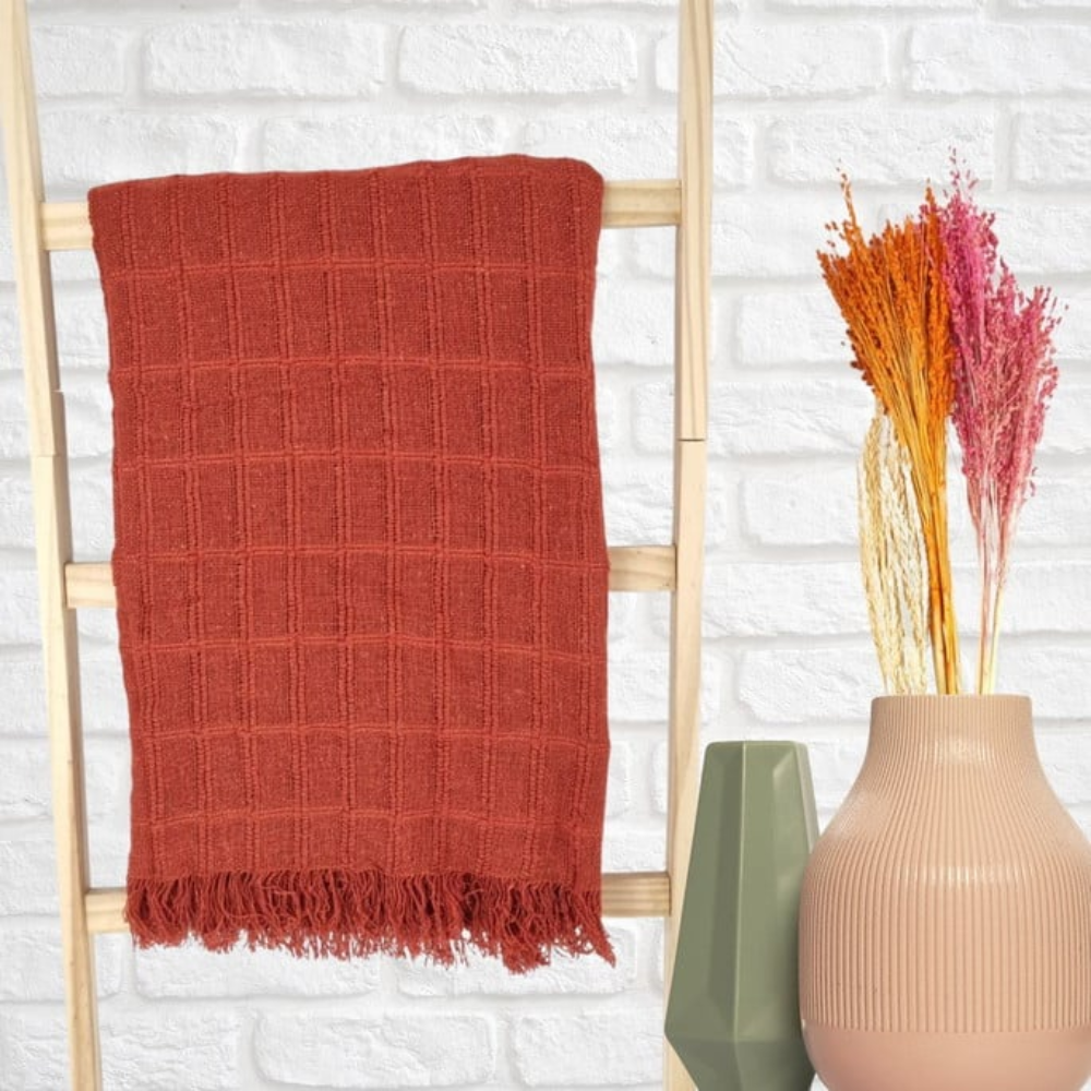 Manta de Algodão - Terra Cota