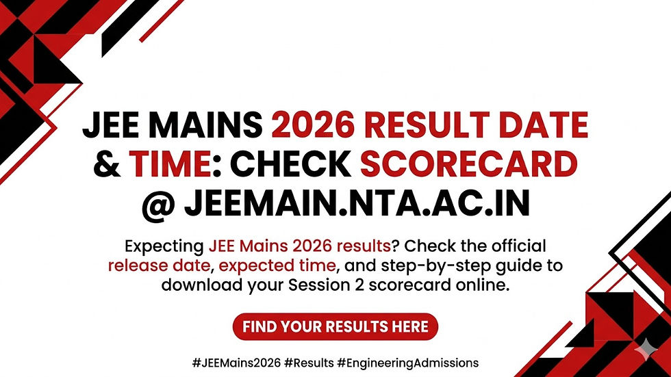 JEE MAINS 2026 RESULT DATE