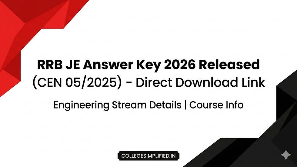 RRB JE ANSWER KEY 2026