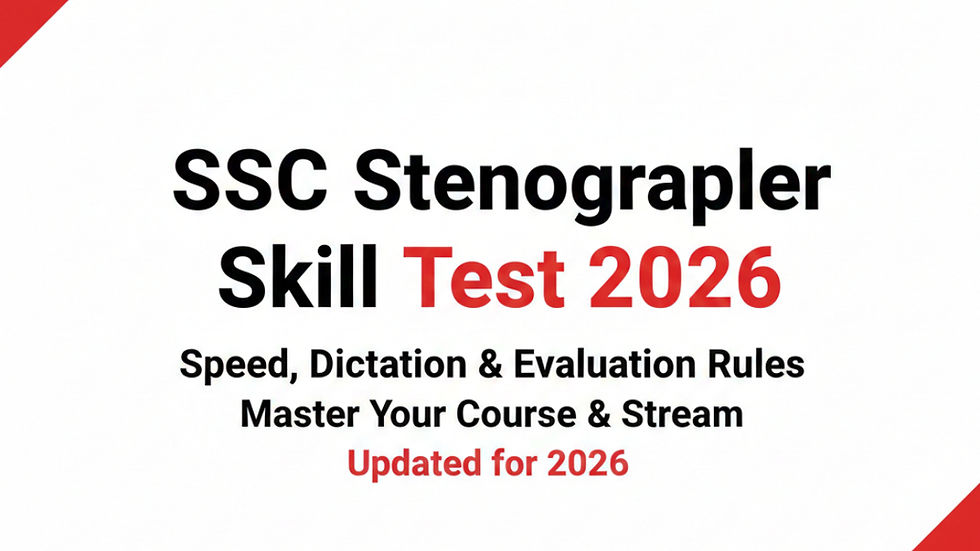 SSC STENOGRAPHER SKILL TEST 2026