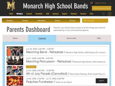Screenshot of the new Website