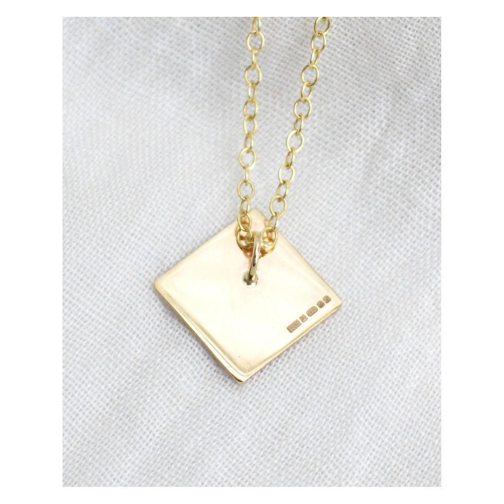 Thumbnail: 9ct Gold Textured Square Necklace