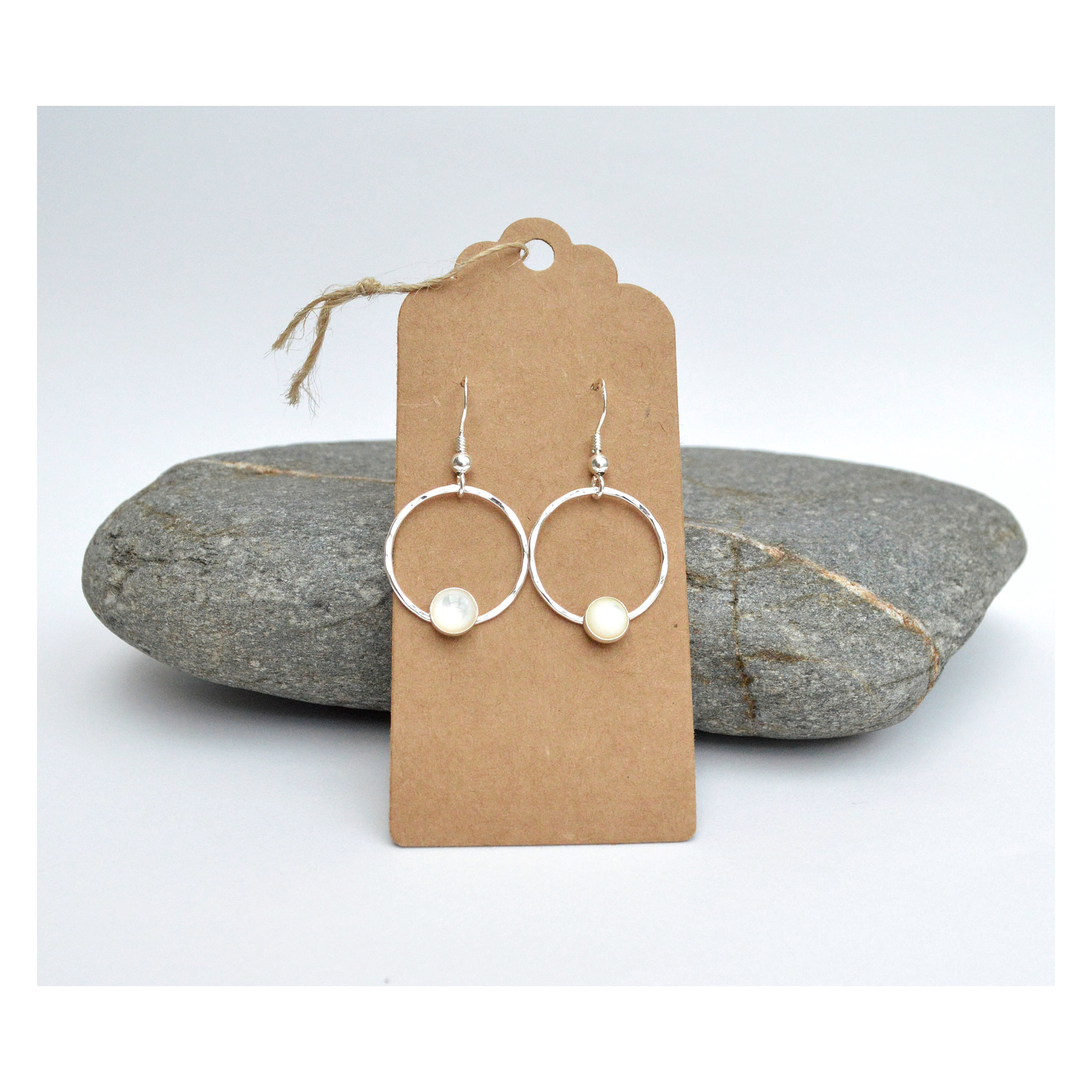 Mother of Pearl Beaten Circles