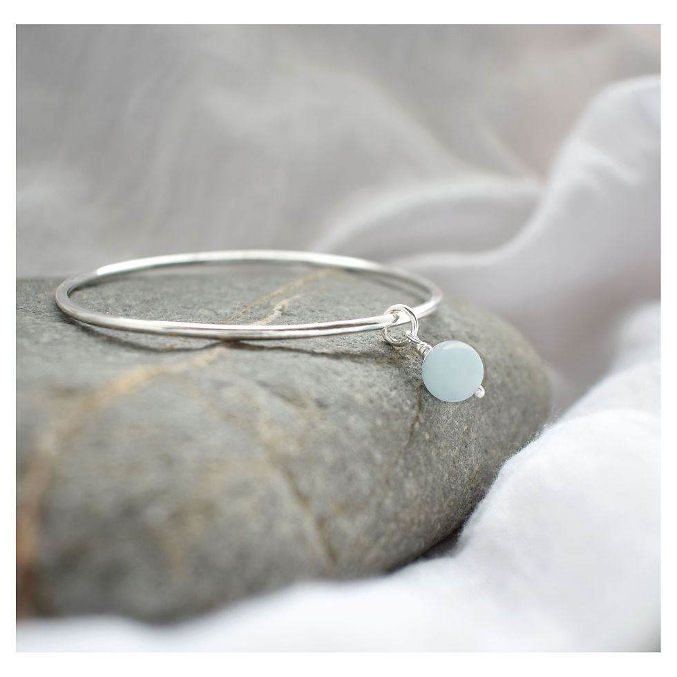 Thumbnail: Aquamarine Gemstone Bangle