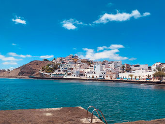 A small spanish white washed village in Fueteventura