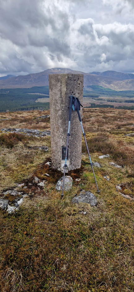 Summit trig point on Meall Luidh Mor.