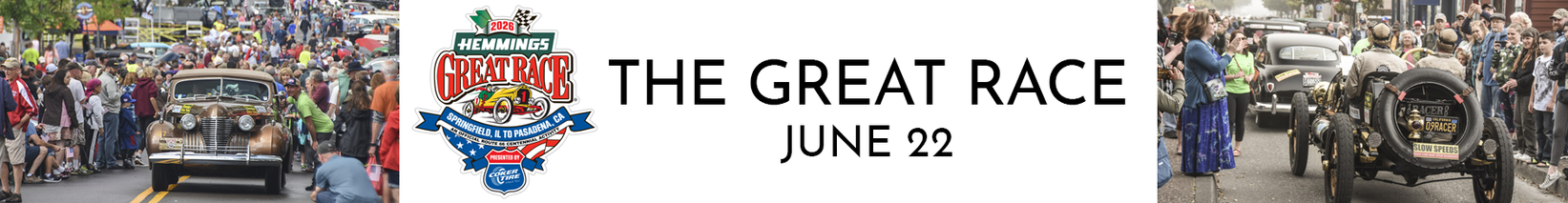 classic automobiles drive through crowds