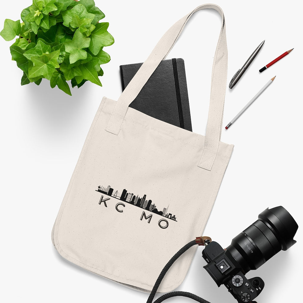 Thumbnail: KCMO Skyline Organic Canvas Tote Bag