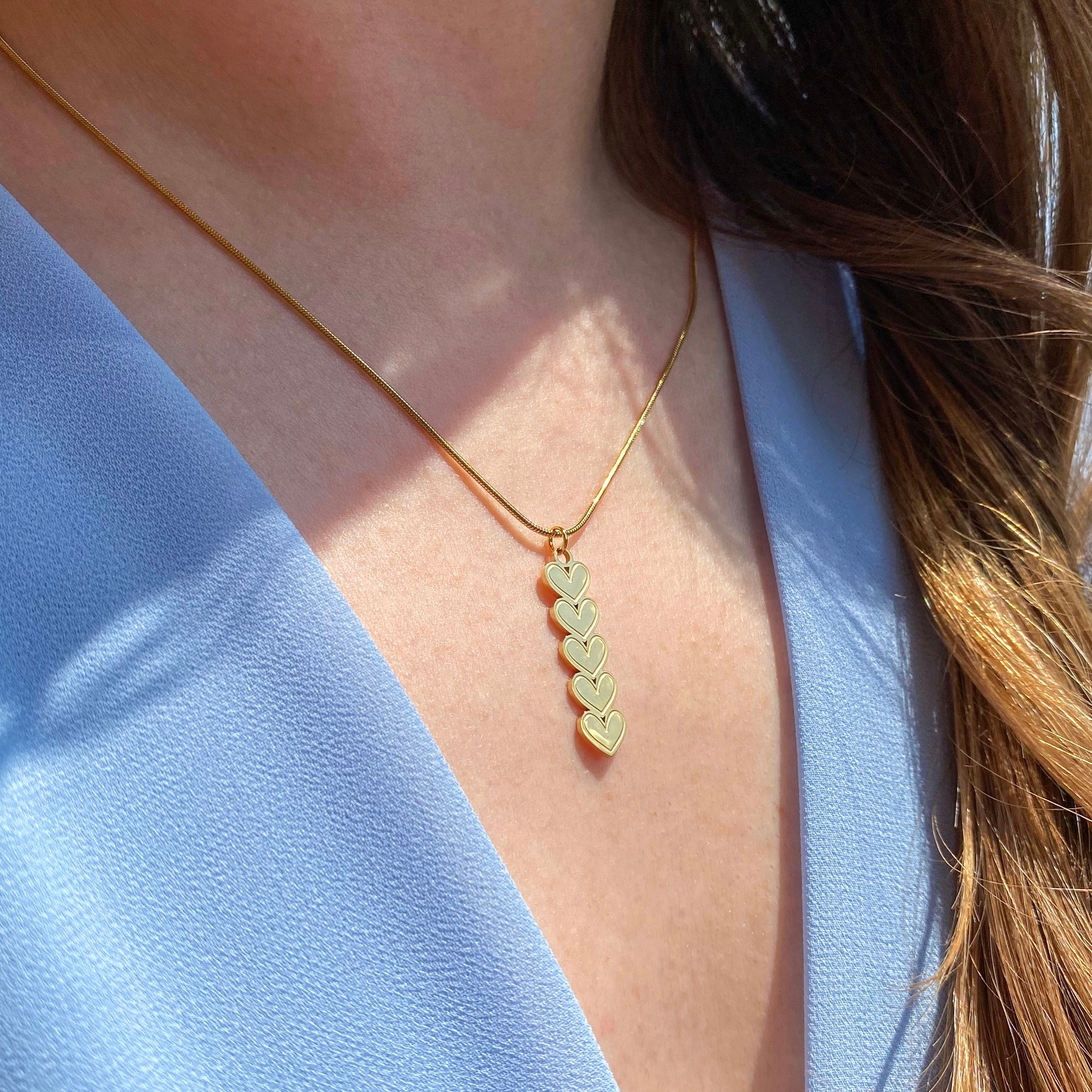 Collane acciaio inossidabile tubolare con ciondoli cuoricini