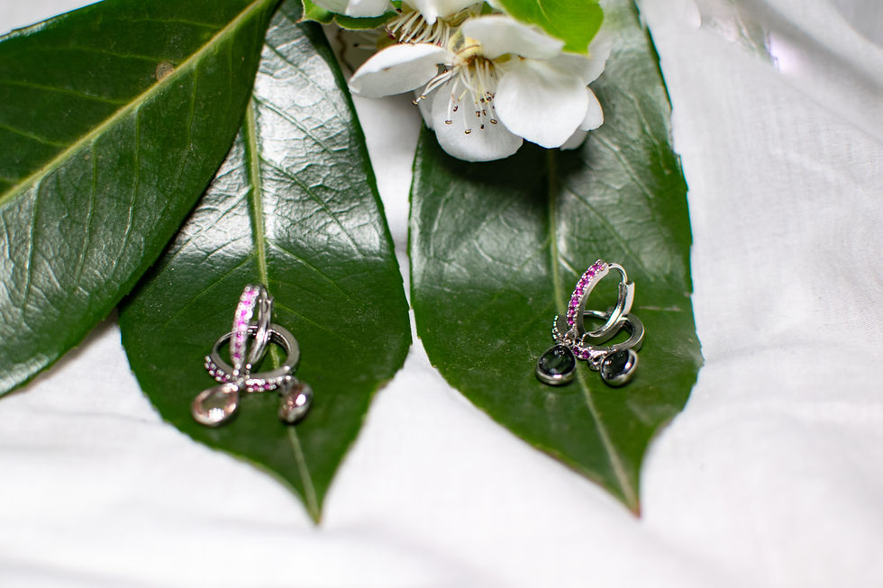 Orecchini donna in ottone anallergico silver con cristalli colorati