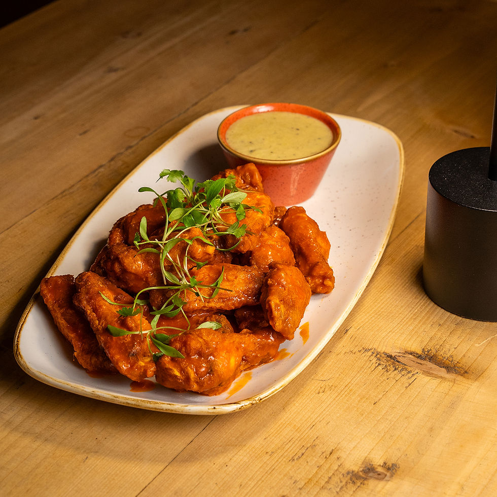 Closeup of some of the food offered at the bar.