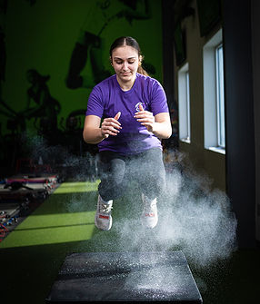 Rayna doing box jumps