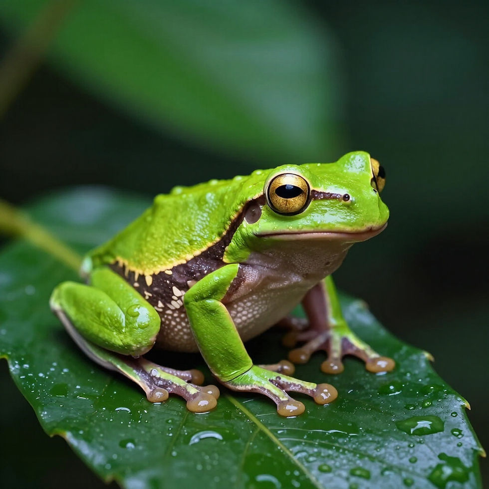 Green tree frog at a reptile store near Charlotte NC