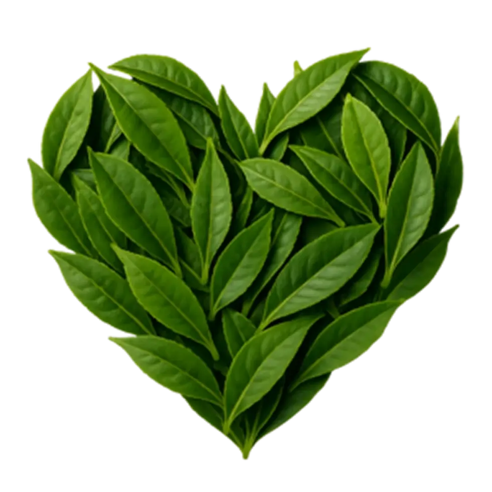 Green tea leaf heart.webp