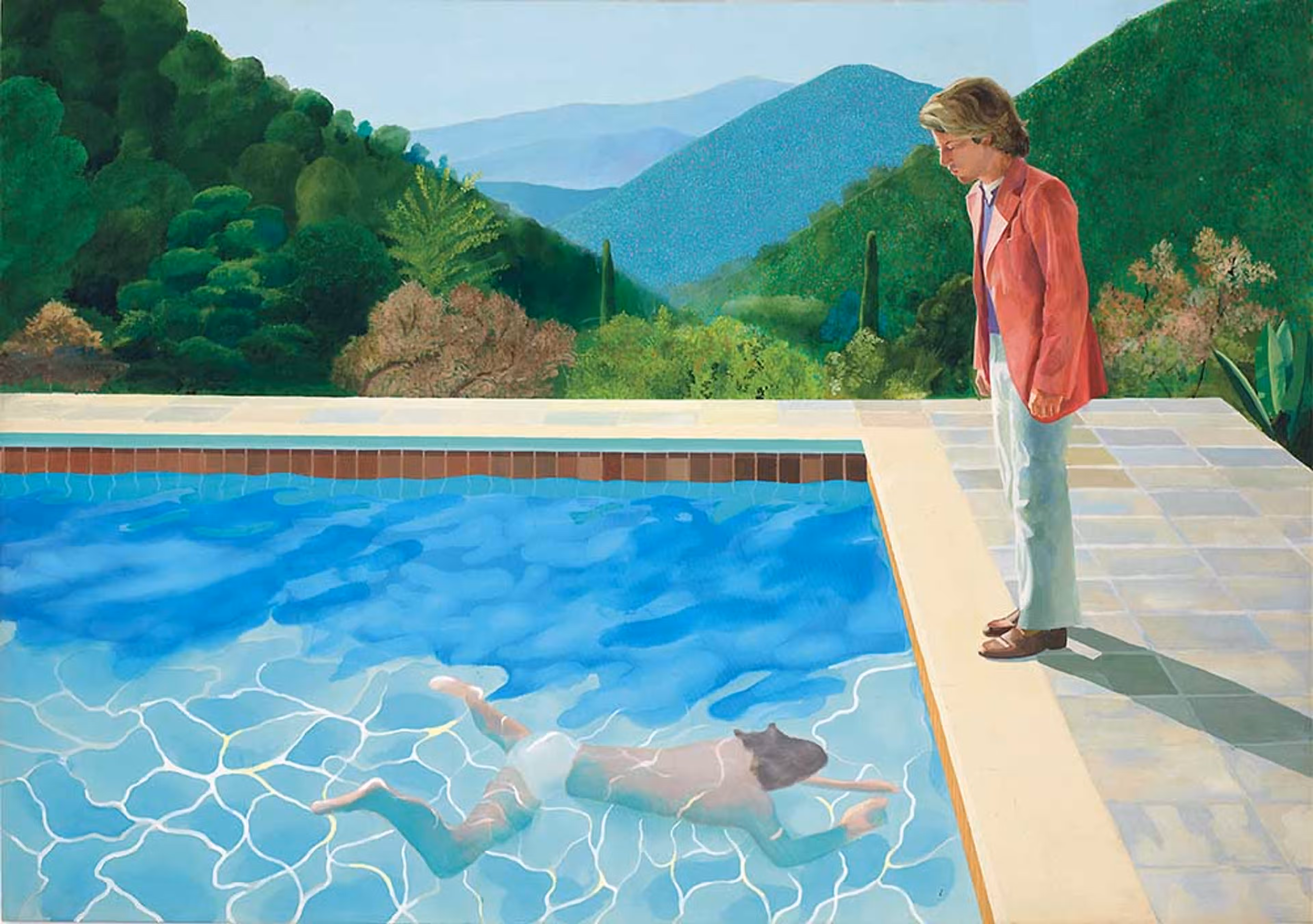 Portrait of an Artist (Pool With Two Figures), 1972, Acrylic on Canvas, 85 x 120"