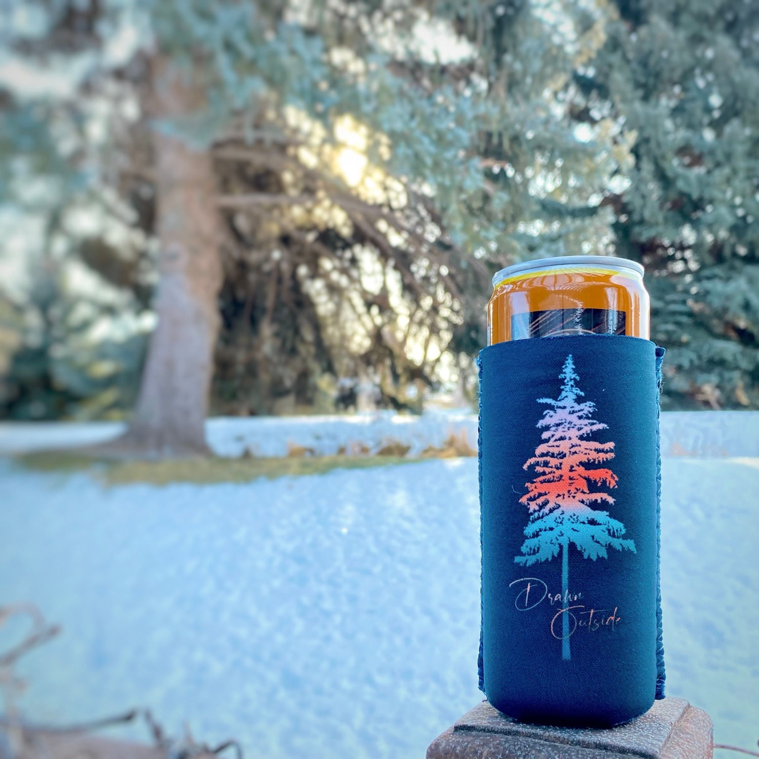 Drawn Outside Slim Koozie 