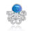 Thumbnail: Sterling Silver Octopus Ring with Simulated Blue Opal and London Blue Topaz -