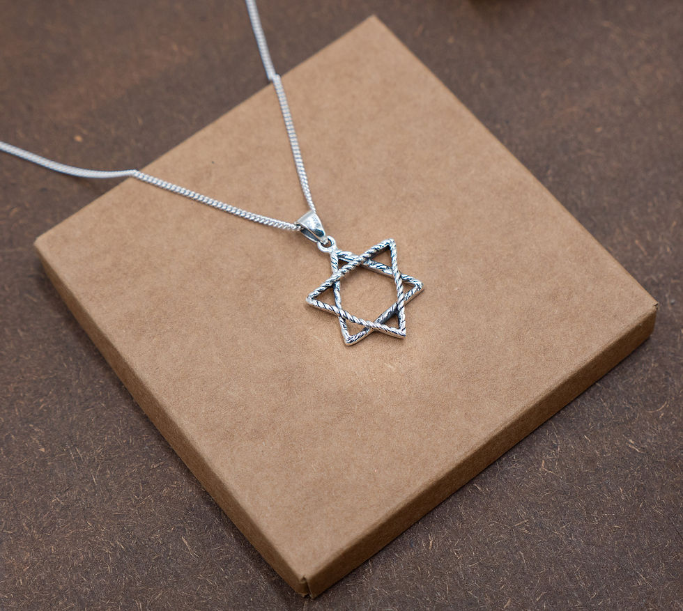 Thumbnail: Silver Star of David Pendant, Magen David Unisex pendant, Judaica Jewelry Jewish