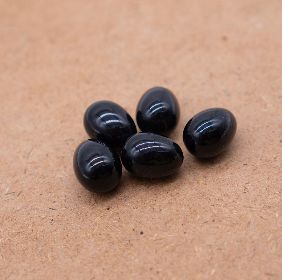 Thumbnail: Black Onyx Egg, 13 X 18 MM Natural Black Gemstones Eggs, Onyx Meditation Healing