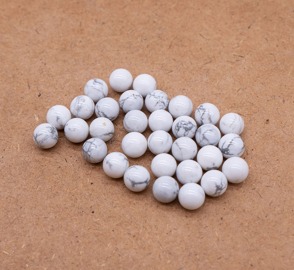 Thumbnail: White Howlite 10 MM Balls, Natural White Gemstones balls, White Howlite