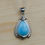 Thumbnail: Classic Silver and Larimar Necklace - 925 Sterling Silver Design Pendant with