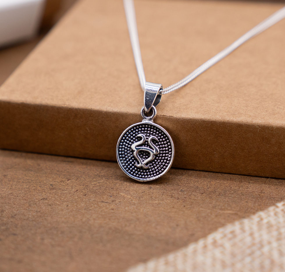 Thumbnail: Taurus Zodiac Silver Necklace, Double-Sided Zodiac Pendant Taurus Symbol