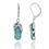 Thumbnail: Sterling Silver Flip Flop Lobster Clasp Earrings with Larimar and Cz
