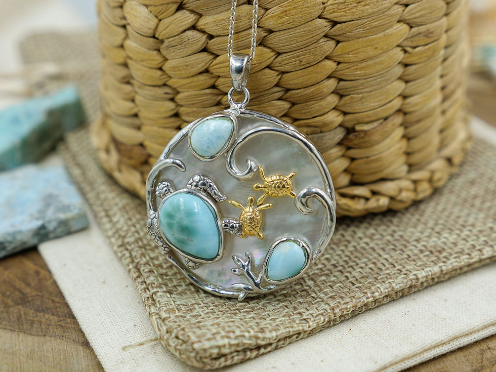 Thumbnail: Silver and Gold Turtle Necklace Seashell Pendant Shell Jewelry with Natural