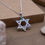 Thumbnail: Colorful Magen David pendant, Silver Star of David Necklace with Crystals