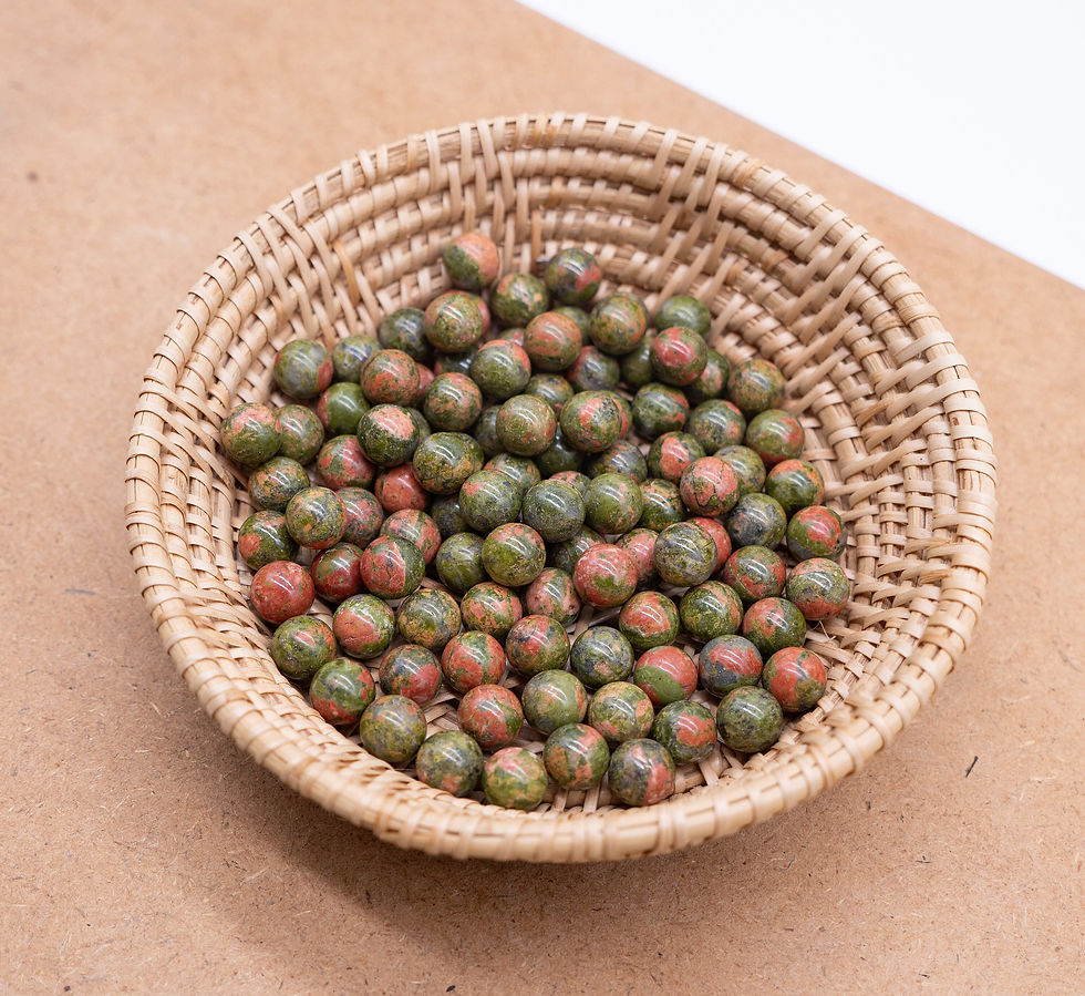 Thumbnail: Unakite 10 MM Balls, Mini Gemstones Sphere, Natural Green Unakite Natural