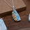 Thumbnail: Gold and Silver Larimar Sea Turtle Pendant, Silver Turtle Larimar Necklace with