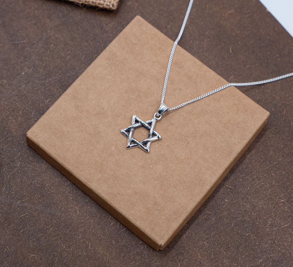 Thumbnail: Silver Star of David Pendant, Magen David Unisex pendant, Judaica Jewelry Jewish