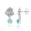 Thumbnail: Sterling Silver Seashell Stud Earrings with Dangling Round Larimar