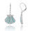 Thumbnail: Sterling Silver Shell with Larimar Lever Back Earrings - Beach Sea Life Silver 9