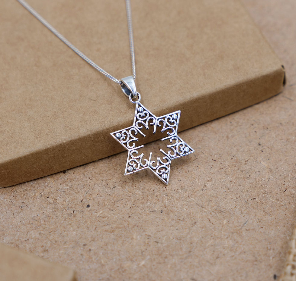 Thumbnail: Magen David Silver pendant, Silver Star of David Pendant, Judaica Jewelry Jewish