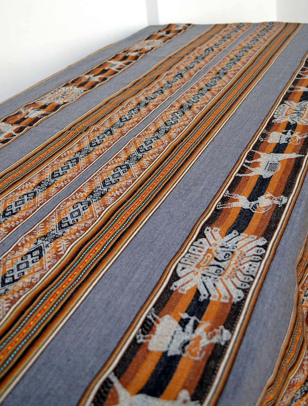 Miniatura: Manta Peruana Modelo Pastorita Cinza 120cm x 240cm