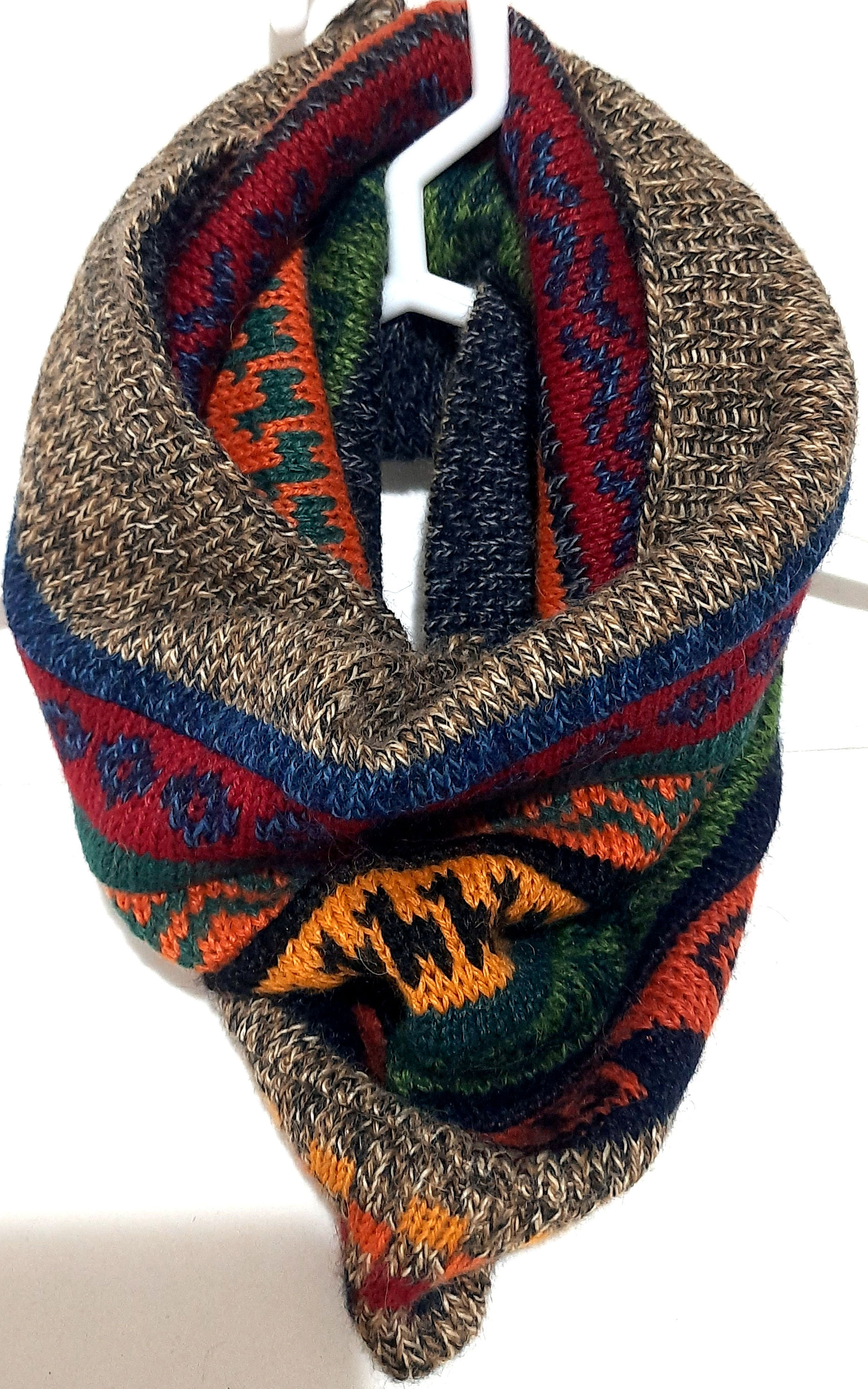 Cachecol que vira touca reversível 25cm x 25cm