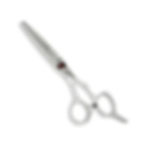 ABOVE Nova 13T professional hair texturizing shear on white background highlighting its signature red pivot accent screw.