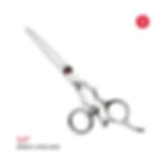 ABOVE Ergo S C10S-550X 5.5" salon shear featuring an atomic red pivot screw accent and convex cutting edges.