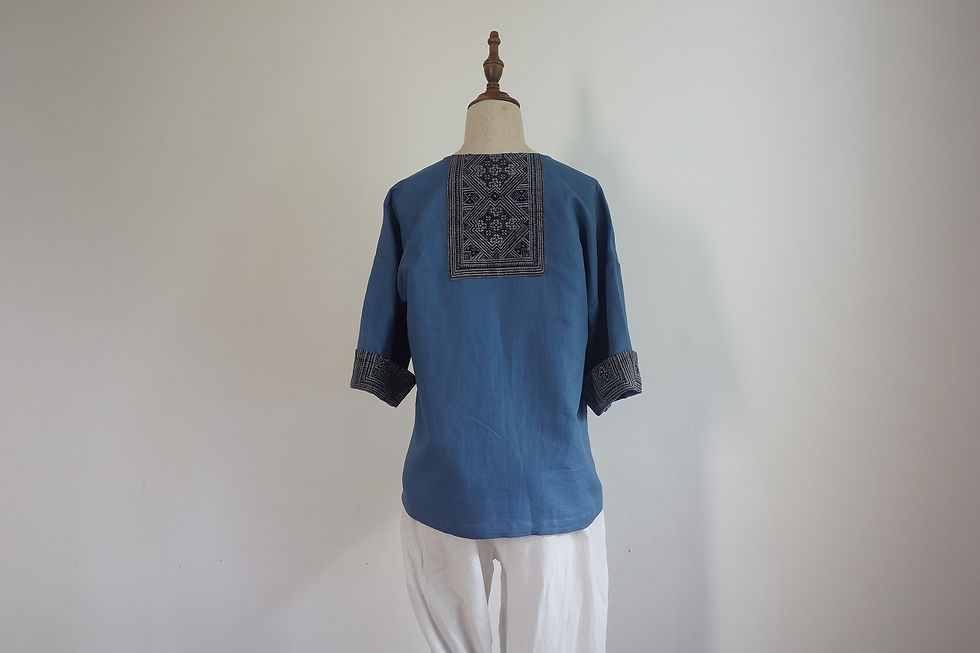 サムネイル： ボタンシャツ| モン族ろうけつ染 | A4