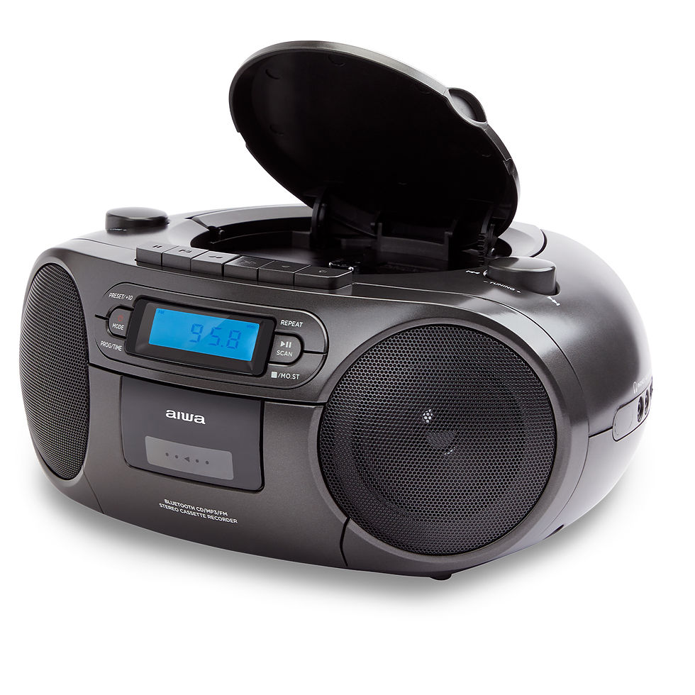 Thumbnail: Boombox CD, Radio, Cassette with Bluetooth -BBTC-550BK