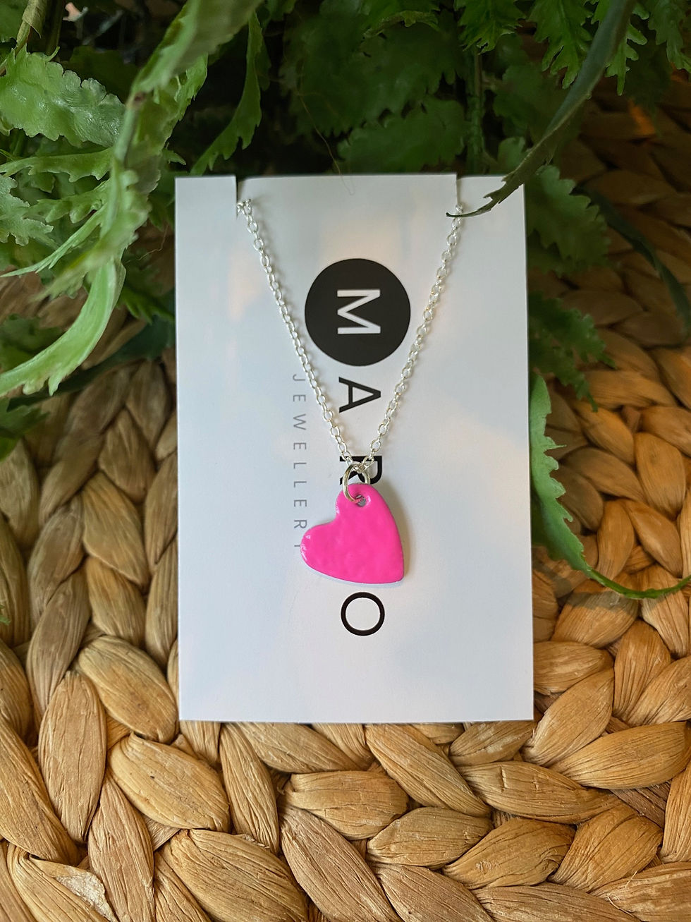 Thumbnail: Enamelled Heart Necklace
