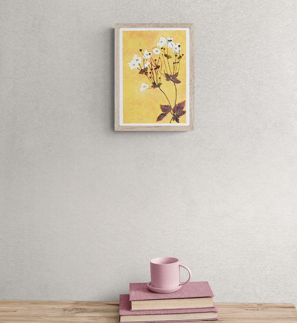 Thumbnail: Japanese anemone on sunshine yellow