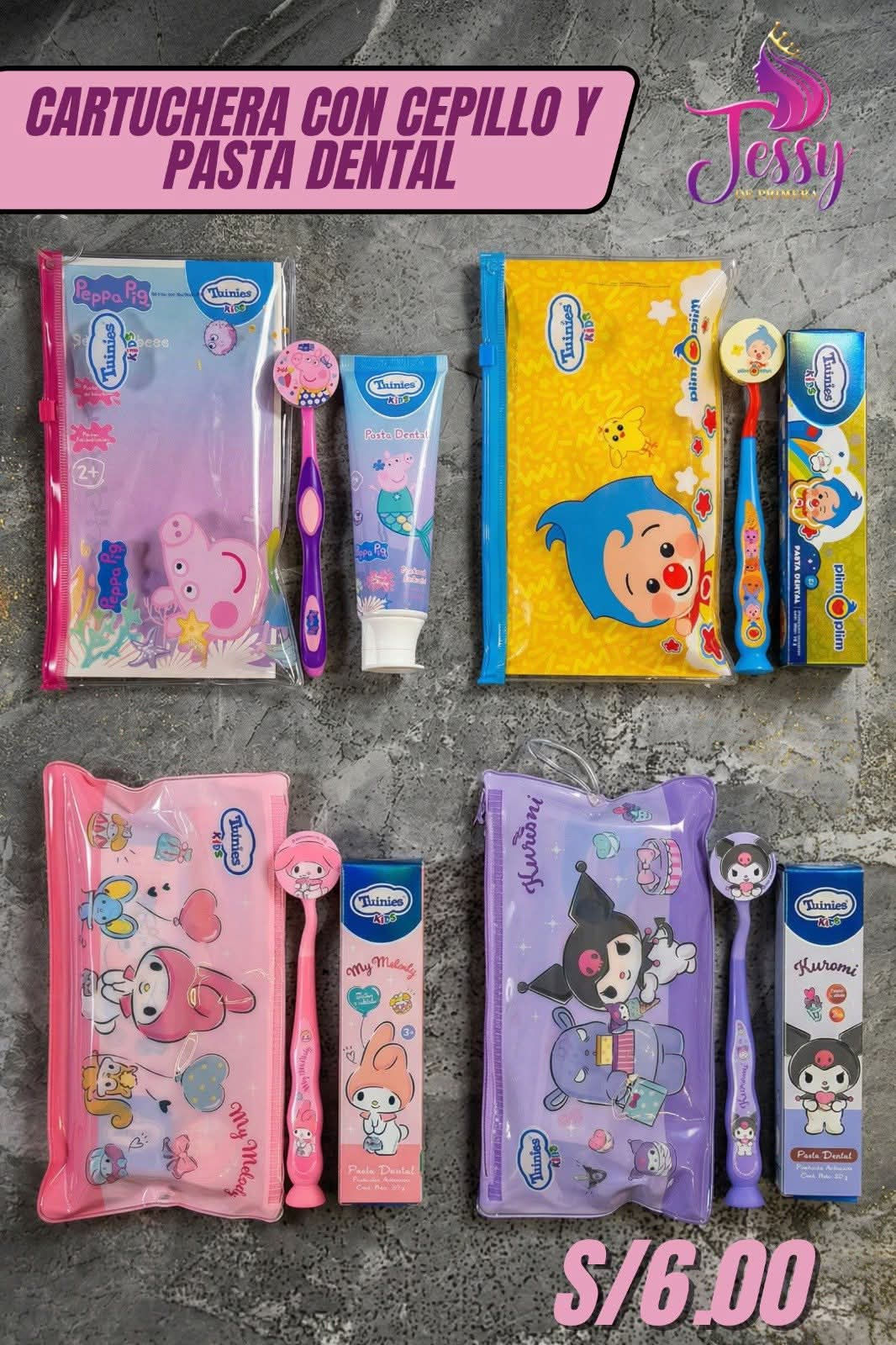 CARTUCHERA  CON CEPILLO Y PASTA DENTAL