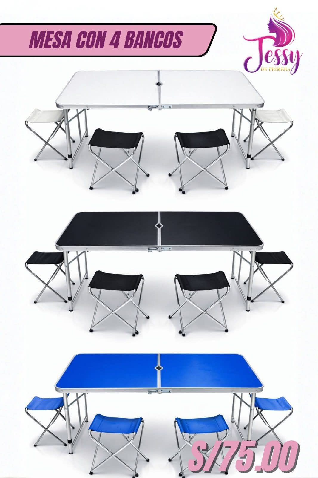 MESA CON 4 BANCOS