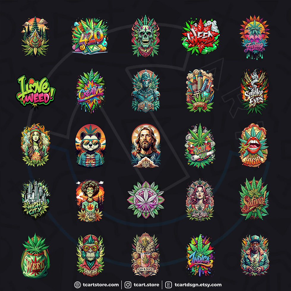 Thumbnail: Weed vol.3 T-Shirt Design Bundle